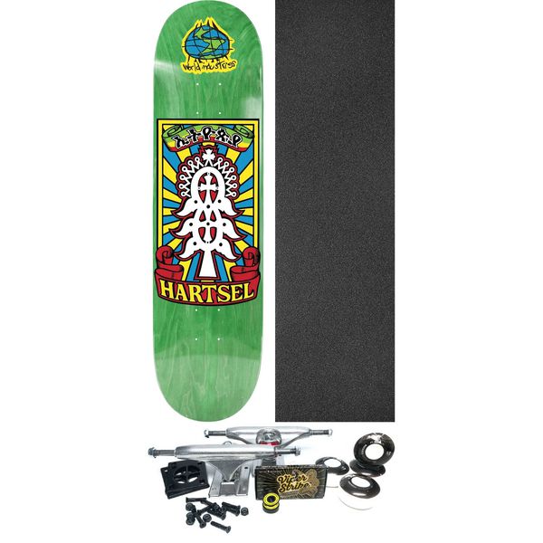 World Industries Skateboards Yout Model Green Skateboard Deck - 8.5" x 32" - Complete Skateboard Bundle